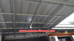 Hasil Pemasangan Kanopi Baja Ringan Atap Spandek Standar di Shapire Regency, Ragajaya, Citayem, Depok