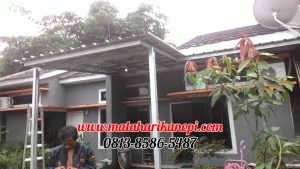 Hasil Pemasangan Kanopi Baja Ringan Atap Spandek Standar di Shapire Regency, Ragajaya, Citayem, Depok