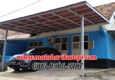 Hasil Pemasangan Kanopi Baja Ringan Atap Go Green Merah Type Ekonomis di Komplek TNI AU Dwikora, Cilangkap, Tapos, Depok