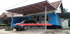 Hasil Pemasangan Kanopi Baja Ringan Atap Go Green Merah Type Ekonomis di Komplek TNI AU Dwikora, Cilangkap, Tapos, Depok