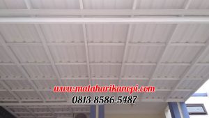 Hasil Pemasangan Kanopi Baja Ringan Atap Alderon Super Elegan Putih + Cat Putih di Perum The Bougenville Residence No.B2, Jl. Musholla At-Taqwa, Gandul, Cinere, Depok