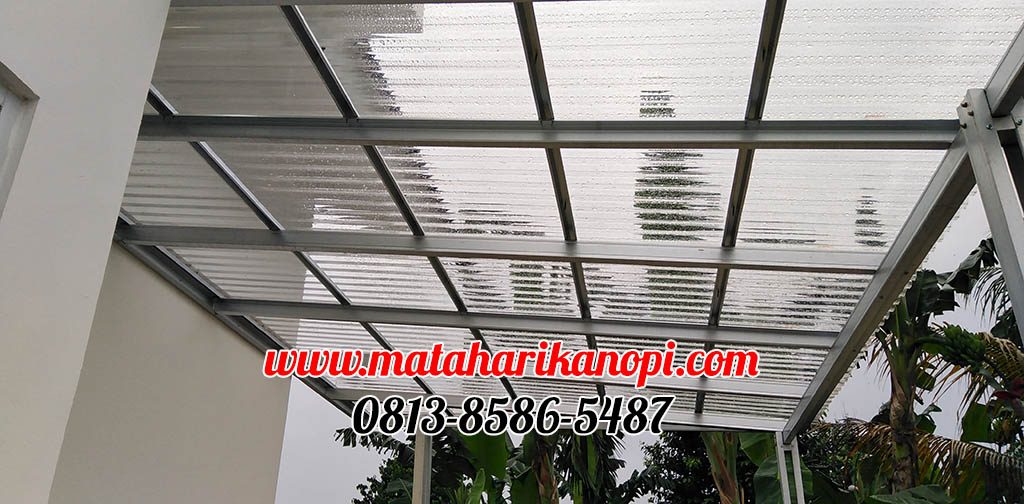 Hasil Pemasangan Kanopi Baja Ringan Atap Solartuff Type Ekonomis di Grand Dahlia Cluster GDC Grand Depok City