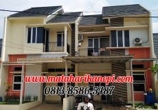 Hasil Pemasangan Kanopi Baja Ringan Atap Spandek Standar di Grand Dahlia Cluster GDC Grand Depok City Blok EE36 Depan