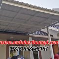Hasil Pemasangan Kanopi Baja Ringan Atap Alderon Type Super Elegan Plus Cat Putih di Perum Ardena Residence