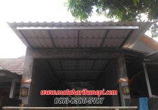 Hasil Pemasangan Kanopi Baja Ringan Atap Alderon Biru Type Standar di Perum Jatijajar, Depok