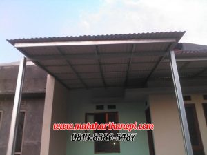Hasil Pemasangan Kanopi Baja Ringan Atap Evo Gold Type Standar di Perum Pesona Rawa Denok