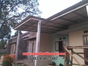 Hasil Pemasangan Kanopi Baja Ringan Atap Evo Gold Type Standar di Perum Pesona Rawa Denok