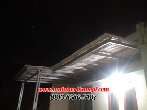 Hasil Pemasangan Kanopi Baja Ringan Atap Evo Gold Type Standar di Perum Pesona Rawa Denok