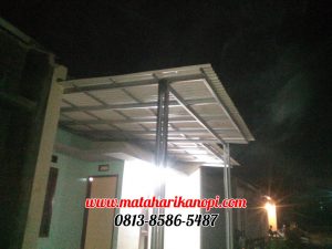 Hasil Pemasangan Kanopi Baja Ringan Atap Evo Gold Type Standar di Perum Pesona Rawa Denok