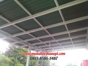 Hasil Pemasangan Kanopi Baja Ringan Atap Go Green Super Elegan Plus Cat Putih di TownHouse Margonda Depok