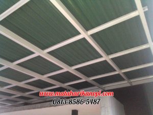 Hasil Pemasangan Kanopi Baja Ringan Atap Go Green Super Elegan Plus Cat Putih di TownHouse Margonda Depok