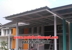 Hasil Pemasangan Kanopi Baja Ringan Atap Spandek Elegan Plus Cat Putih di Perum Proland Cibinong Bogor