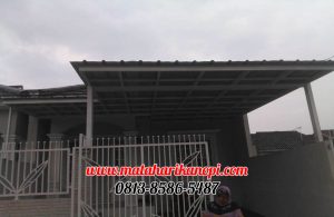 Hasil Pemasangan Kanopi Baja Ringan Atap Spandek Super Elegan di Perum Permata Green Depok Blok D3
