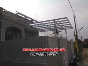 Hasil Pemasangan Kanopi Baja Ringan Atap Spandek Super Elegan di Perum Permata Green Depok Blok D3