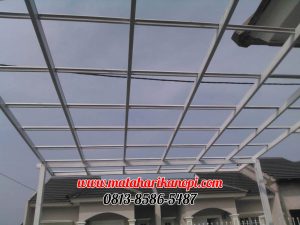 Hasil Pemasangan Kanopi Baja Ringan Atap Spandek Super Elegan di Perum Permata Green Depok Blok D3