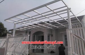 Hasil Pemasangan Kanopi Baja Ringan Atap Spandek Super Elegan di Perum Permata Green Depok Blok D3
