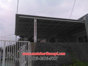 Hasil Pemasangan Kanopi Baja Ringan Atap Spandek Super Elegan di Perum Permata Green Depok Blok D3