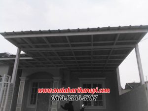 Hasil Pemasangan Kanopi Baja Ringan Atap Spandek Super Elegan di Perum Permata Green Depok Blok D3