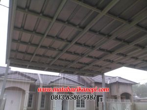 Hasil Pemasangan Kanopi Baja Ringan Atap Spandek Super Elegan di Perum Permata Green Depok Blok D3