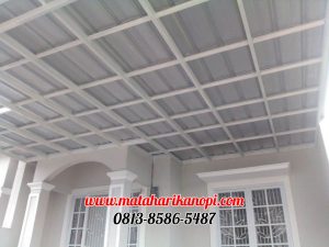 Hasil Pemasangan Kanopi Baja Ringan Atap Spandek Super Elegan di Perum Permata Green Depok Blok D3