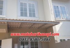 Hasil Pemasangan Kanopi Baja Ringan Atap Alderon (SunPanel) di Cluster Rosaline RE10 Hervest City - Belakang
