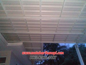 Hasil Pemasangan Kanopi Baja Ringan Atap Alderon (Sunpanel) Super Elegan Plus Cat Putih di Perum De Fatmawati, Meruyung, Kubah Mas, Depok