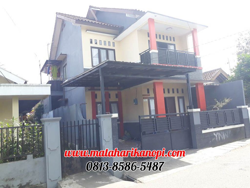 Hasil Pemasangan Kanopi Baja Ringan Atap Spandek Super Elegan Plus Cat Hitam