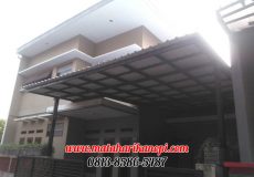 Hasil Pemasangan Kanopi Baja Ringan Atap Alderon Sunpanel Plus Cat Hitam di Kelapa 2 Depok