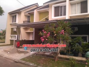 Hasil Pemasangan Kanopi Baja Ringan Atap Alderon Sunpenal Type Super Elegan Plus Cat Putih di Mampang Hills