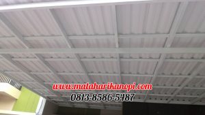 Hasil Pemasangan Kanopi Baja Ringan Atap Alderon Sunpenal Type Super Elegan Plus Cat Putih di Mampang Hills