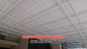 Hasil Pemasangan Kanopi Baja Ringan Atap Alderon Sunpenal Type Super Elegan Plus Cat Putih di Mampang Hills