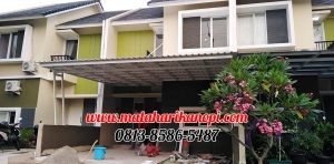 Hasil Pemasangan Kanopi Baja Ringan Atap Alderon Sunpenal Type Super Elegan Plus Cat Putih di Mampang Hills