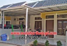 Hasil Pemasangan Kanopi Baja Ringan Atap Alderon Sunpanel Putih di Perum Mutiara Cagar Alam 3 No. 36 Depok