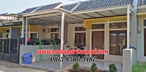 Hasil Pemasangan Kanopi Baja Ringan Atap Alderon Sunpanel Putih di Perum Mutiara Cagar Alam 3 No. 36 Depok
