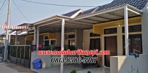 Hasil Pemasangan Kanopi Baja Ringan Atap Alderon Sunpanel Putih di Perum Mutiara Cagar Alam 3 No. 36 Depok