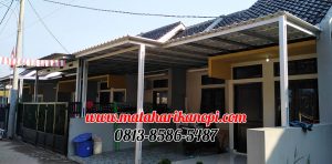 Hasil Pemasangan Kanopi Baja Ringan Atap Alderon Sunpanel Putih di Perum Mutiara Cagar Alam 3 No. 36 Depok