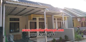 Hasil Pemasangan Kanopi Baja Ringan Atap Alderon Sunpanel Putih di Perum Mutiara Cagar Alam 3 No. 36 Depok