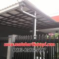 Hasil Pemasangan Kanopi Baja Ringan Atap Alderon Sunpanel Super Elegan Plus Cat Hitam di Kalimulya Depok