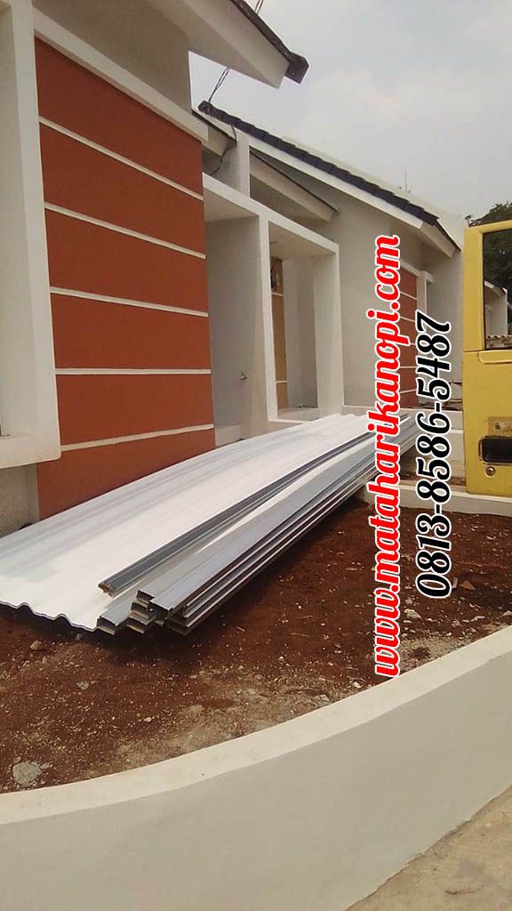Hasil Pemasangan Kanopi Baja Ringan Atap Alderon Sunpanel Putih Super Elegan Plus Cat Putih di Mampang Hills Gardenia 13