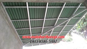 Hasil Pemasangan Kanopi Baja Ringan Atap Go Green Elegan di Jl. Kemang 3 Pekapuran Sukatani Depok