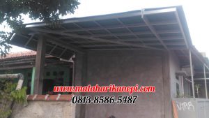 Hasil Pemasangan Kanopi Baja Ringan Atap Go Green Elegan di Jl. Kemang 3 Pekapuran Sukatani Depok