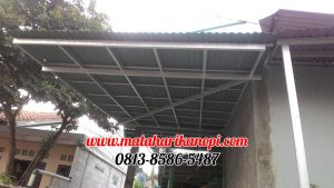 Hasil Pemasangan Kanopi Baja Ringan Atap Go Green Elegan di Jl. Kemang 3 Pekapuran Sukatani Depok
