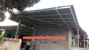 Hasil Pemasangan Kanopi Baja Ringan Atap Go Green Elegan di Jl. Kemang 3 Pekapuran Sukatani Depok