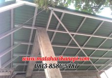 Hasil Pemasangan Kanopi Baja Ringan Atap Go Green Elegan di Jl. Kemang 3 Pekapuran Sukatani Depok