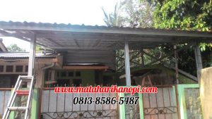 Hasil Pemasangan Kanopi Baja Ringan Atap Spandek Pasir Type Standar di Bumi Sawangan Indah 2