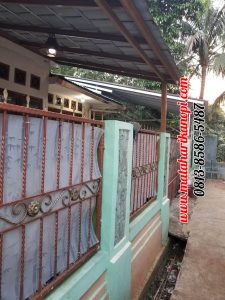 Hasil Pemasangan Kanopi Baja Ringan Atap Spandek Pasir Type Standar di Bumi Sawangan Indah 2