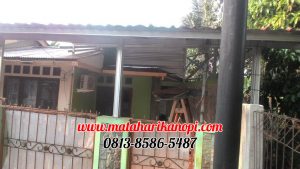 Hasil Pemasangan Kanopi Baja Ringan Atap Spandek Pasir Type Standar di Bumi Sawangan Indah 2