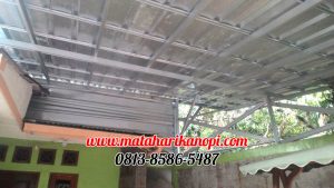 Hasil Pemasangan Kanopi Baja Ringan Atap Spandek Pasir Type Standar di Bumi Sawangan Indah 2
