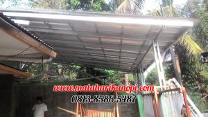Hasil Pemasangan Kanopi Baja Ringan Atap Spandek Pasir Type Standar di Bumi Sawangan Indah 2