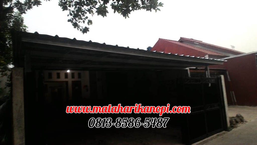Hasil Pemasangan Kanopi Baja Ringan Atap Spandek Standar di Tirtamulya 3 Belakang Kawasaki Grand Depok City